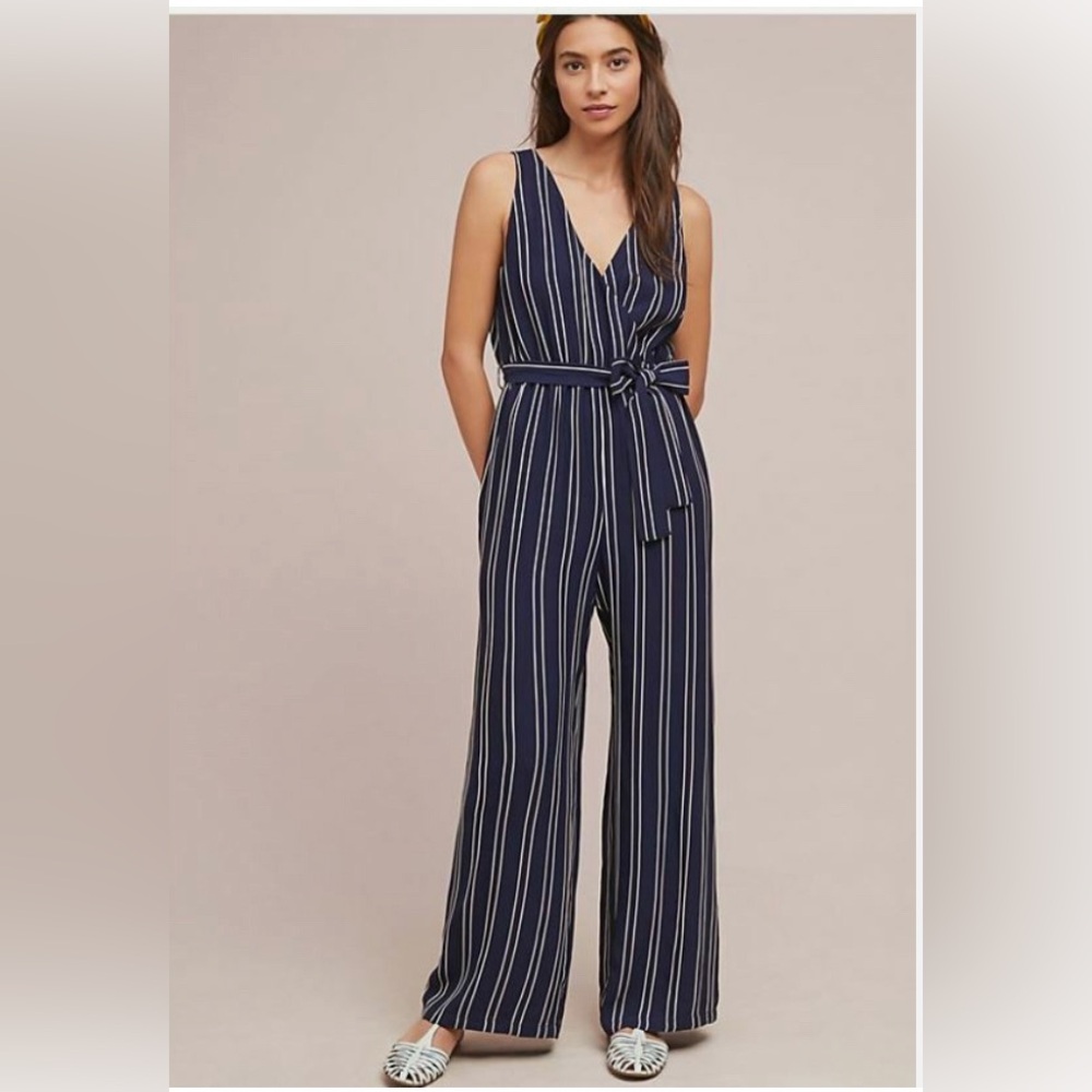 Anthropologie - Petite Striped Jumpsuit